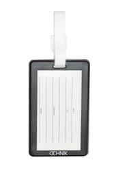 Luggage tag with airplanes AW-012-0013-9C(W26), product back view on white background.