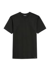 Black men's mercerized cotton T-shirt TSHMT-0135-99(Z25), front product view on white background.