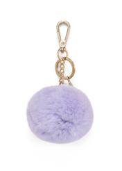 Lilac pompom keychain BRELOK-117A-6A(Z26), front product view on white background.