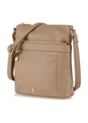 Beige women's handbag with zippers TOREC-0847A-81(Z24)-02