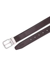 PASMS-0285-9J(Z26) men's double-sided leather belt, top view of the product on a white background.