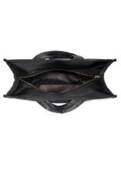 Black large women's bag TOREN-0343-99(W26), product view inside on white background.