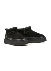 Black women's snow boots BUTYD-1220-9E(Z26), diagonal product view on a white background.