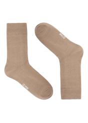 Beige cotton men's socks SKAMT-0207-1B(Z26), product view from the front on a white background.