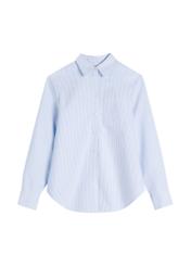 Women's cotton striped shirt KOSDT-0184-7A(W26), front product view on white background.