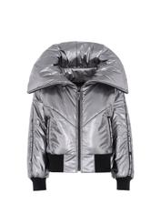 Women's silver insulated jacket KURDT-0181-92(Z19)-02