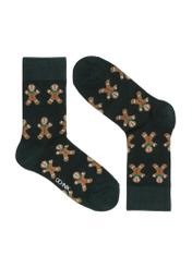 Men's green Christmas socks SKAMT-0158A-54(Z24)-01