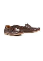 Men's dark brown leather shoes BUTYM-0540-1I(W26), diagonal product view on white background.