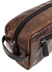 Brown leather men's cosmetic bag TORMS-0106B-79(Z24)-06