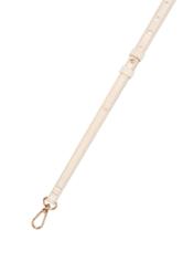 Kremowa skórzana torebka kopertówka TORES-1271-0B(W26) - widok produktu z góry, na białym tle. 