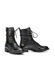 Black leather women's ankle boots BUTYD-1202-99(Z25)