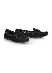 Women's black leather half shoes BUTYD-1053-99(W24)-02