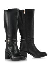 Black leather women's high-heeled boots BUTYD-1088-99(Z24)-02