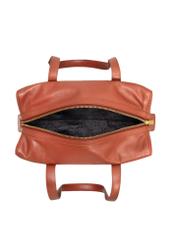 Women's leather handbag in red color TORES-1431-3D(Z26), product view inside on white background.