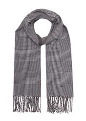 Gray men's checkered scarf SZAMT-0081A-98(Z25) - front product view on white background.