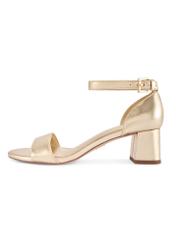 Women's gold leather sandals BUTYD-1179-2X(W26), side view of the product on a white background.