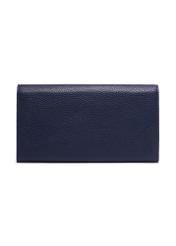 Navy blue women's wallet with cream interior POREC-0439-7E(Z26) - product view from the back, on a white background.