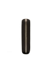 Black leather women's wallet PORES-0976-99(Z25), product view from the side on a white background.