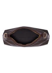 Brown women's handbag with monogram TOREC-1301-1P(Z26), product view inside on white background.