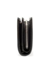Black women's wallet with logo POREC-0401-99(W25), side view of the product on a white background.
