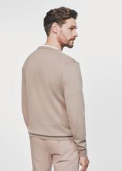 Beige men's sweater with a logo SWEMT-0159-81(Z24)