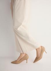 Beige leather pumps BUTYD-1031-81(W26)