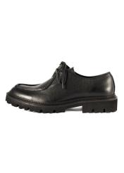 Black men's leather shoes BUTYM-0524-99(Z25), side view of the product on a white background.-02