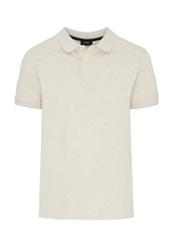 Cream men's polo shirt POLMT-0070-11(W24)-03