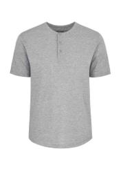 Grey men's henley T-shirt TSHMT-0104-91(W24)-03