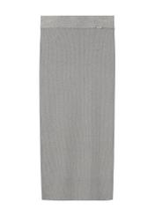 Silver ribbed women's skirt SPCDT-0113-91(Z25), product view from the front on a white background.