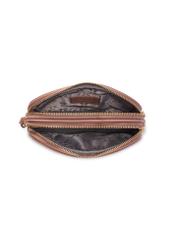 Small pink leather women's handbag TORES-0466E-5D(W26) - product view from above, on a white background.