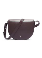Women's brown leather messenger bag TORES-1352-1H(Z26), front product view on white background.