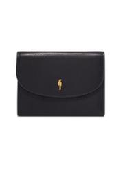 Black leather women's wallet PORES-0996-99(Z26), front product view on white background.