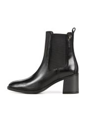 Women's black leather high heel boots BUTYD-1185-99(Z25), side view of the product on a white background.