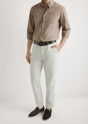 Light beige men's trousers SPOMT-0120-1A(W26), front view of the product on the model. Half of the silhouette visible.
