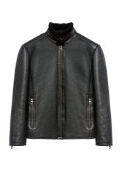 Men's sheepskin coat KOZMS-0001-1161(Z25), product view from the front on a white background.