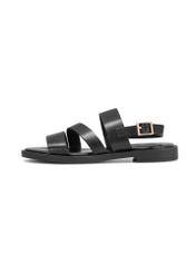 Women's leather sandals in black BUTYD-1152-98(W25)-08
