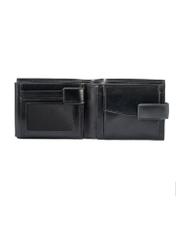 Black medium men's leather wallet PORMS-0639-99(W25) - inside view on white background.