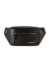 Men's black nylon waist bag TORMN-0407-99(W26)