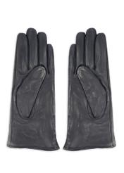 Women's leather gloves with zipper REKDS-0003A-69(Z25), product view from the back on a white background.