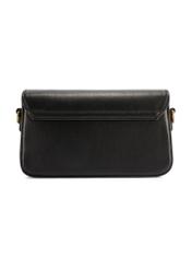 Small black women's handbag TOREC-1171-99(W26), product view from the back on a white background.