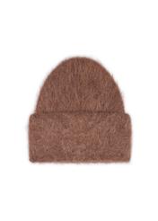 Brown women's alpaca wool hat CZADT-0212-1H(Z26), back view of the product on a white background.