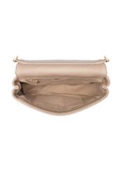 Beige women's handbag with stitching TOREC-1151-1D(W26), product view inside on white background.