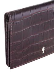 Women's small brown croco wallet PORES-0846-89(W23)-05