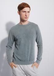 Grey men's logo sweater SWEMT-0129-91(W23)-01