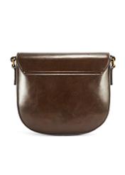 Brown women's shoulder bag TOREC-1048-89(Z25), product view from the back on a white background.