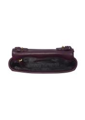 Small burgundy leather women's handbag TORES-1364-4D(Z26), product view from above on a light background.