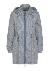 Women's long striped jacket with hood KURDT-0514-11(W24)-06