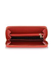 Large red wallet with embossed logo PORES-0841-42(W23)-04