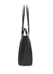 Black women's shopper handbag TOREC-1204-99(W26), side product view on white background.